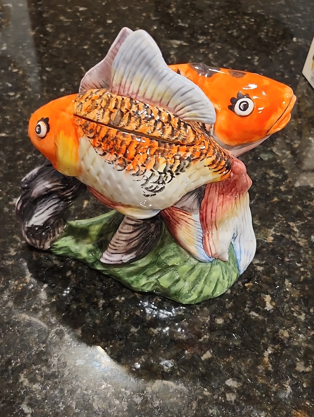 Hand-Painted Ceramic Goldfish Figurine - Orange